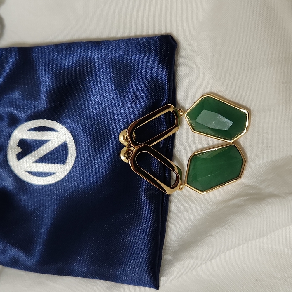 ❤️ 5X30 Oriflame earrings in green and gold